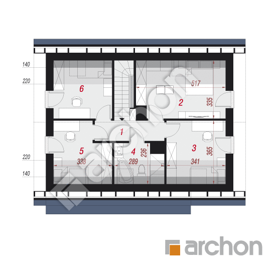 Проект будинку ARCHON+ Будинок в брусниці (ГН) План мансандри