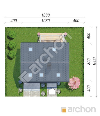 Проект дома ARCHON+ Дом в бруснике (ГН) Ситуація