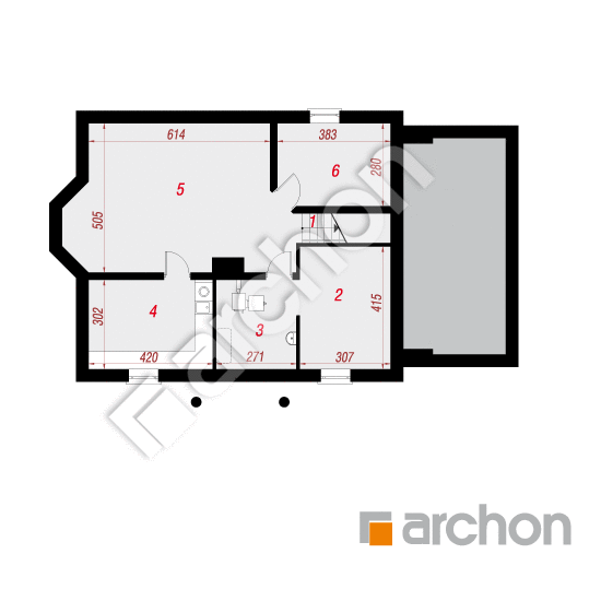 Проект будинку ARCHON+ Будинок в нектаринах 2 (П) вер.2 План підвалу