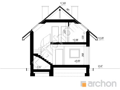 Проєкт будинку ARCHON+ Будинок в сон-траві 5 Розріз будинку