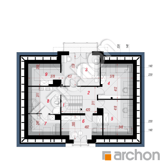 Проект дома ARCHON+ Дом в калатеях 6 (Т) План мансандри