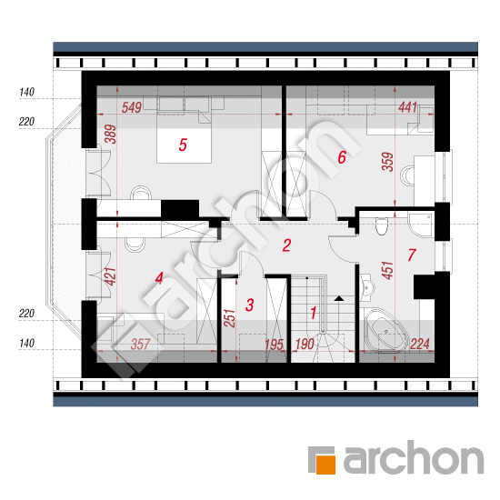 Проект будинку ARCHON+ Будинок в деванні вер. 2 План мансандри