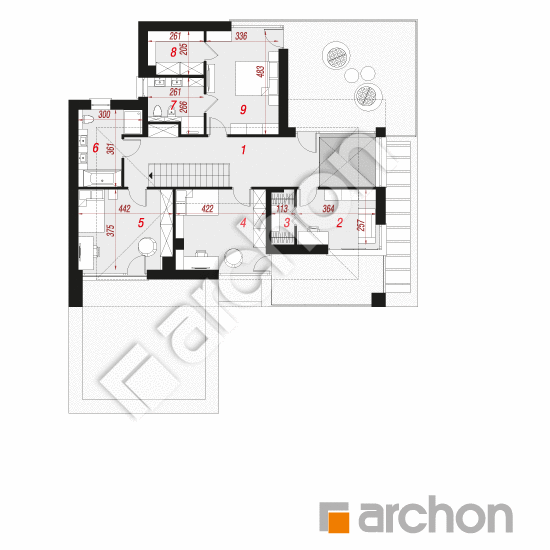 Проект будинку ARCHON+ Вілла Луна 2 (Г2Е) План першого поверху