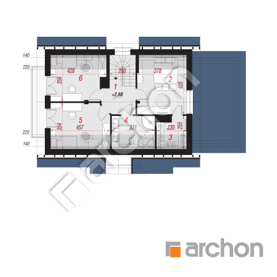 Проект будинку ARCHON+ Будинок в горошку 2 вер.3 План мансандри