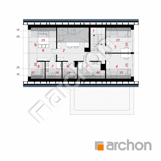 Проект дома ARCHON+ Дом в дабециях 2 (Г2) План мансандри