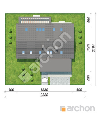 Проєкт будинку ARCHON+ Будинок в дабеціях 2 (Г2) Ситуація
