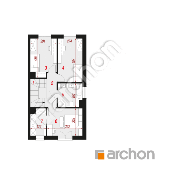 Проект будинку ARCHON+ Будинок під гінко 26 (Б) План мансандри