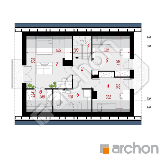 Проект будинку ARCHON+ Будинок у скальниках 3 вер.2 План мансандри