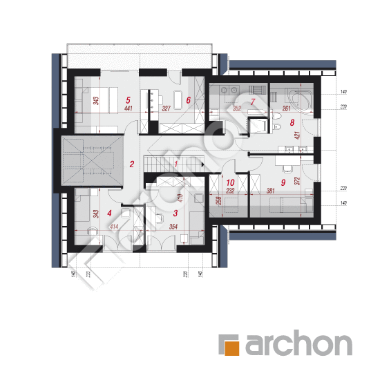 Проект дома ARCHON+ Дом в аморфах 2 (Г2) План мансандри