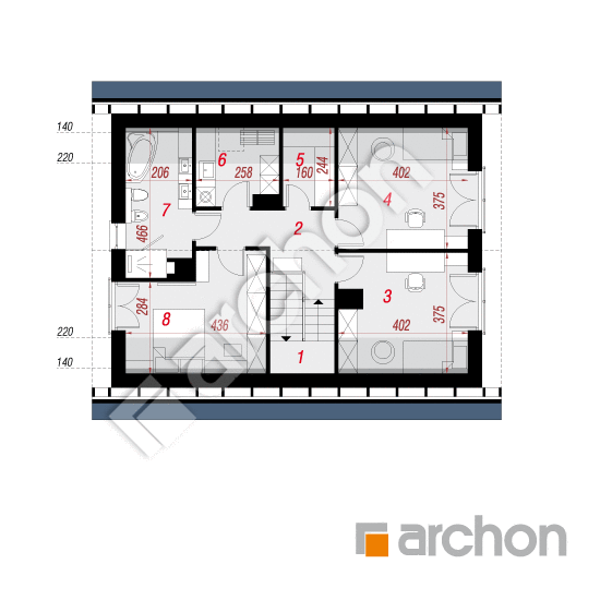 Проект будинку ARCHON+ Будинок в малинівці 30 План мансандри