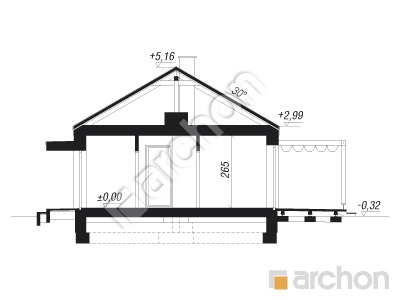 Проект дома ARCHON+ Дом в коручках 6 Розріз будинку