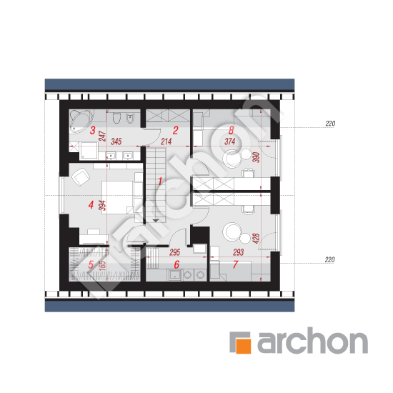 Проект будинку ARCHON+ Будинок в аммобіумі 2 План мансандри