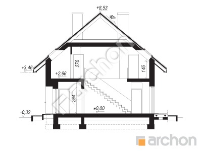 Проект дома ARCHON+ Дом в аммобиуме 2 Розріз будинку