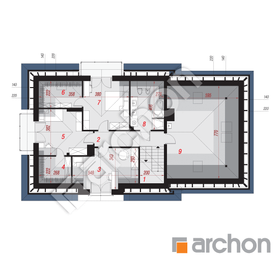 Проект будинку ARCHON+ Будинок в сливах 2 (Г2Е) План мансандри