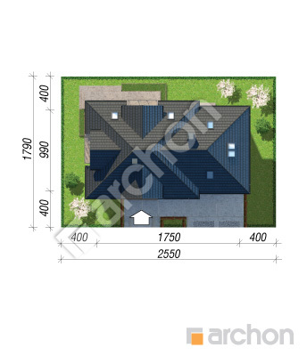 Проєкт будинку ARCHON+ Будинок в сливах 2 (Г2Е) Ситуація