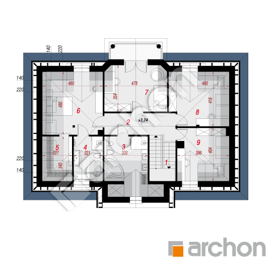 Проект будинку ARCHON+ Будинок в айстрах вер.2 План мансандри