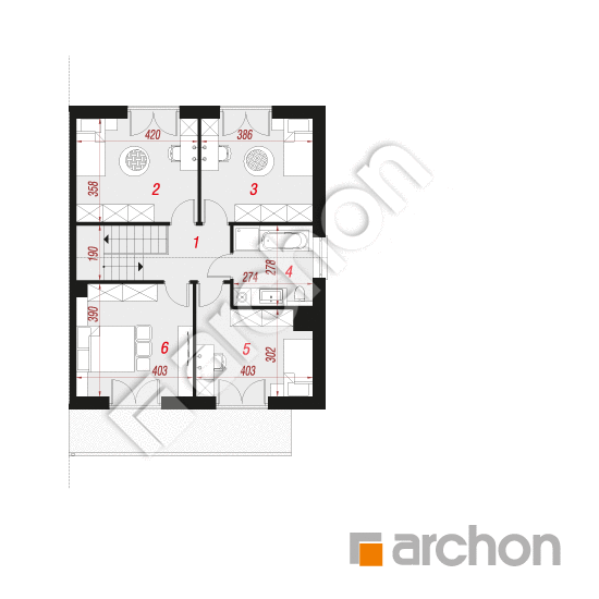 Проект дома ARCHON+ Дом в нарциссах 7 (Б) План мансандри