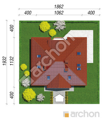 Проєкт будинку ARCHON+ Будинок в полуниці вер. 2 Ситуація