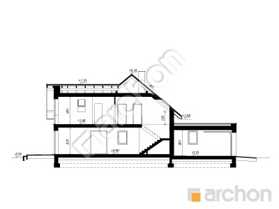 Проект дома ARCHON+ Дом в ковылах 2 (Г2) Розріз будинку