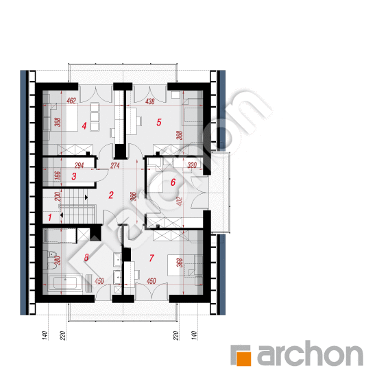 Проект дома ARCHON+ Дом в гортензиях 2 План мансандри