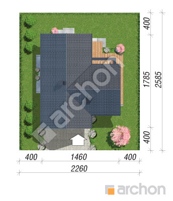Проект дома ARCHON+ Дом в видличках 3 (Г2) Ситуація