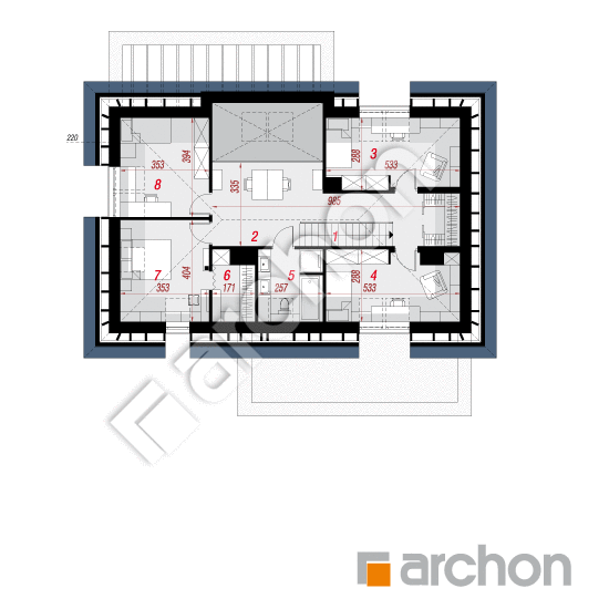 Проект будинку ARCHON+ Будинок в дабеціях 5 (Г2) План мансандри