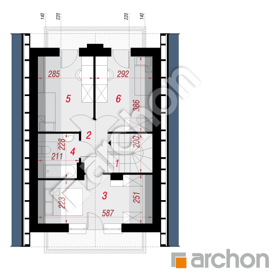Проект дома ARCHON+ Дом в сон-траве (А) План мансандри