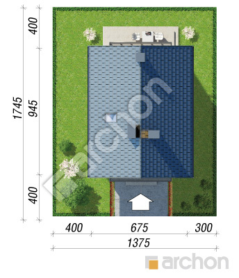 Проєкт будинку ARCHON+ Будинок в сон-траві (А) Ситуація