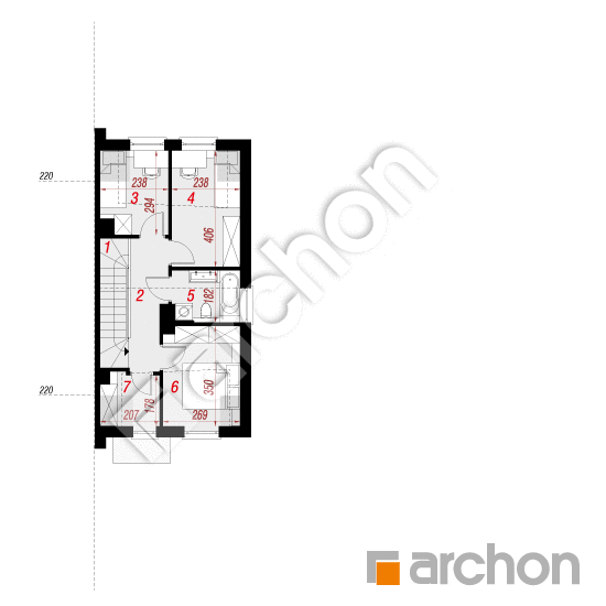 Проект дома ARCHON+ Дом в ривиях 18 (Б) План мансандри