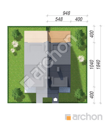 Проект дома ARCHON+ Дом в ривиях 18 (Б) Ситуація