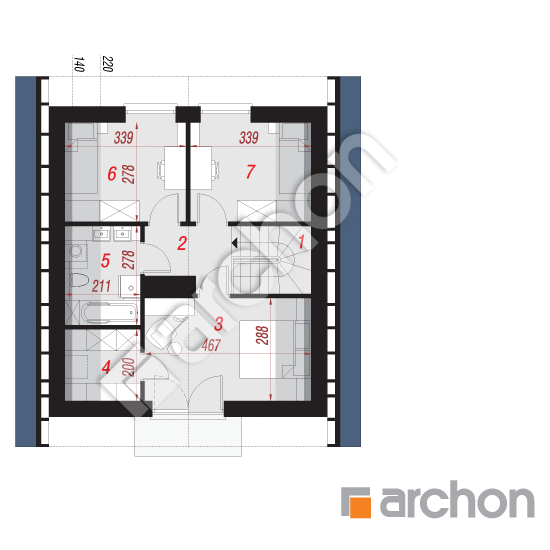 Проект будинку ARCHON+ Будинок на пагорбі 2 (Н) План мансандри