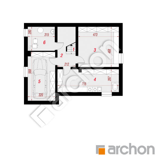 Проект будинку ARCHON+ Будинок в яблонках (П) План підвалу