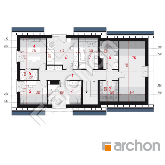 Проект дома ARCHON+ Дом в серебрянках  2 (Г2Т) План мансандри