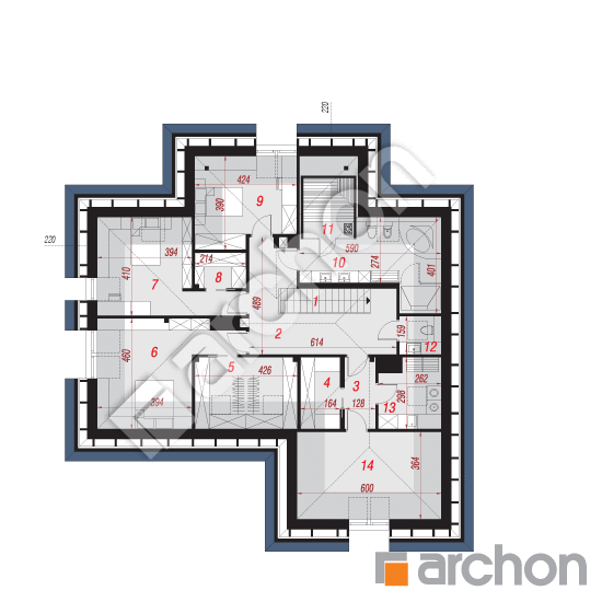 Проект будинку ARCHON+ Будинок в мачейках (Г2) План мансандри
