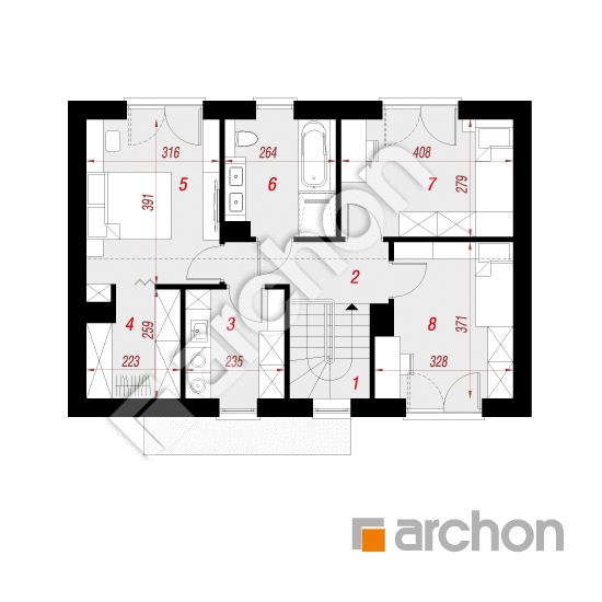 Проект будинку ARCHON+ Будинок в іберійках 5 План мансандри