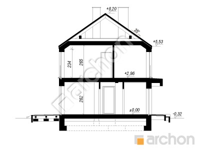 Проєкт будинку ARCHON+ Будинок в іберійках 5 Розріз будинку