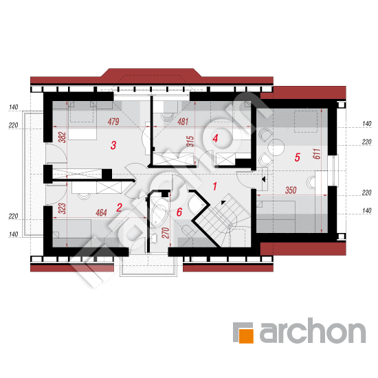 Проект будинку ARCHON+ Будинок в жоржинах 2 вер. 2 План мансандри