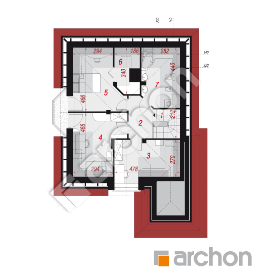 Проект дома ARCHON+ Дом в рукколе (H) вер.2 План мансандри