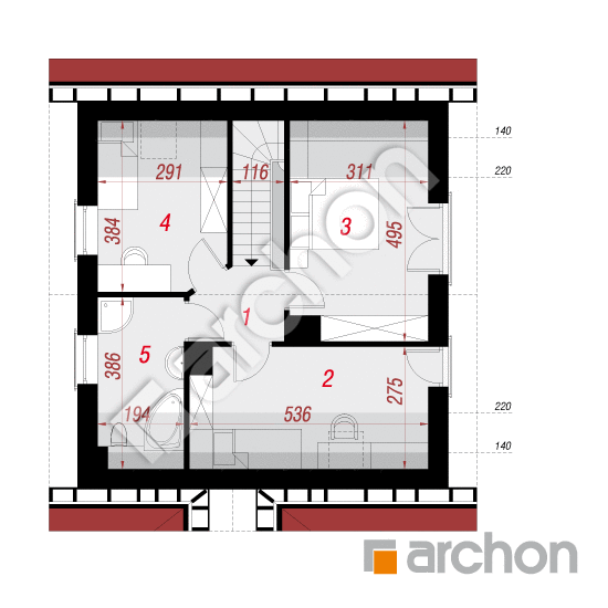 Проект будинку ARCHON+ Будинок в суниці вер. 2 План мансандри