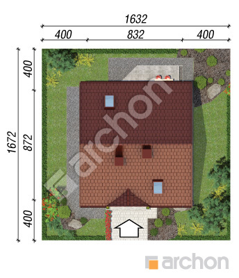 Проєкт будинку ARCHON+ Будинок в суниці вер. 2 Ситуація