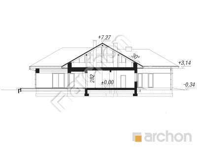 Проект дома ARCHON+ Дом в подснежниках 5 (Г2) Розріз будинку