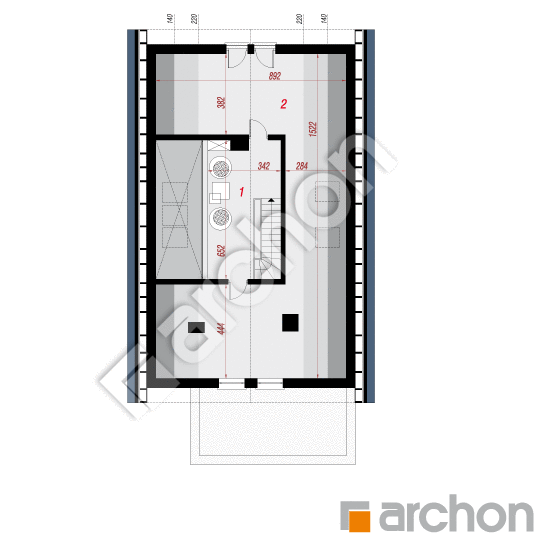 Проект дома ARCHON+ Дом в бетулиях План мансандри