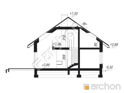 Проєкт будинку ARCHON+ Будинок в бетуліях Розріз будинку