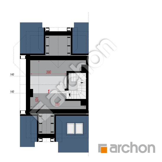 Проект будинку ARCHON+ Будинок в дельфініумі 5 (Б) План мансандри