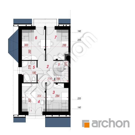 Проект дома ARCHON+ Дом в дельфиниуме 5 (Б) План першого поверху