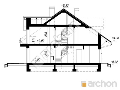 Проект дома ARCHON+ Дом в дельфиниуме 5 (Б) Розріз будинку