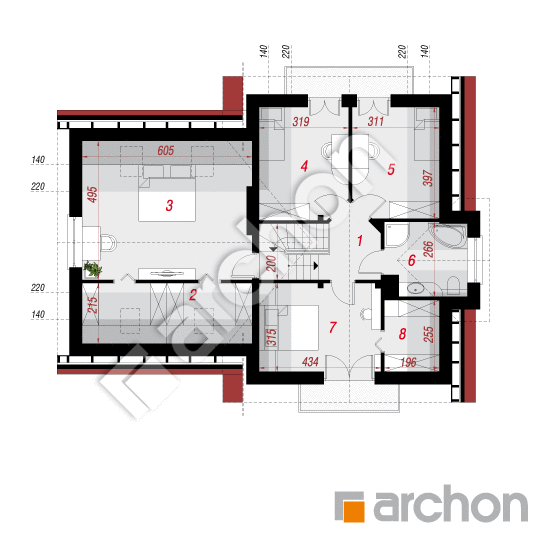 Проект будинку ARCHON+ Будинок в абрикосах (Г2) вер.2 План мансандри