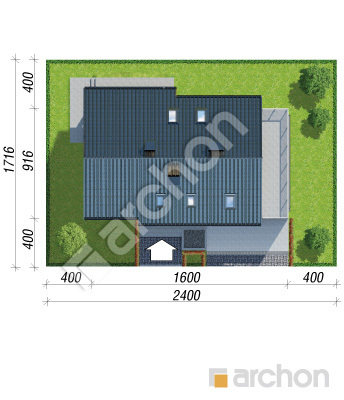 Проєкт будинку ARCHON+ Будинок в гейджею (Г2А) Ситуація