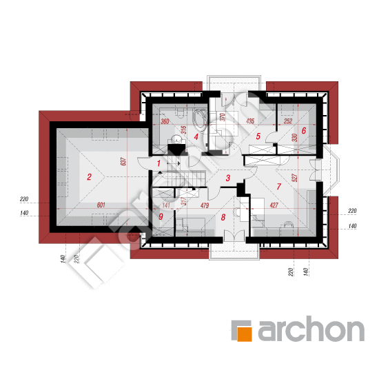 Проект будинку ARCHON+ Будинок в матіоллах (Г2) вер. 2 План мансандри