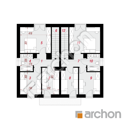 Проект дома ARCHON+ Дом в тунбергиях (Р2) вер.2 План мансандри
